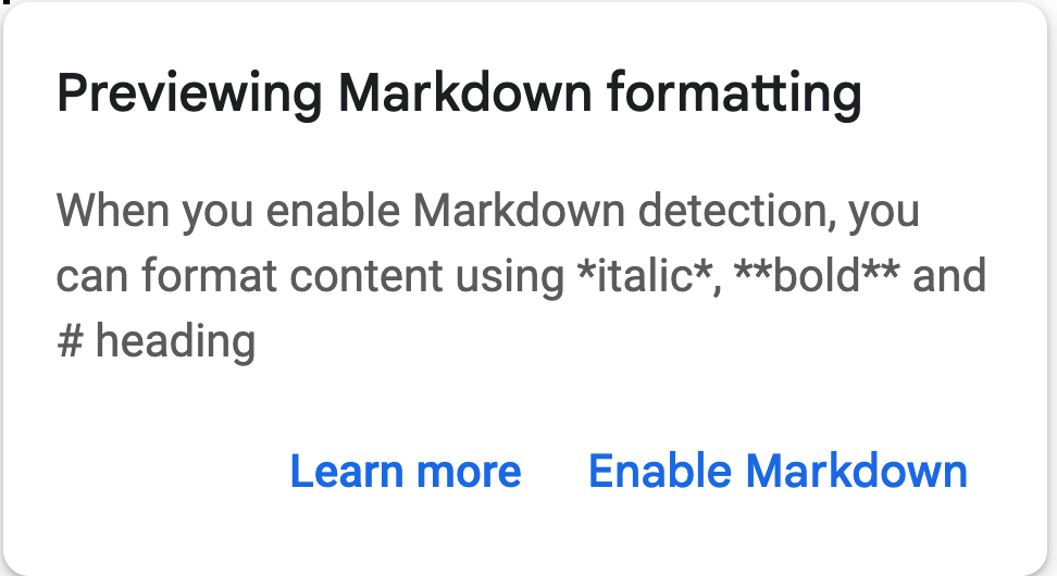 Google Docs Markdown Support